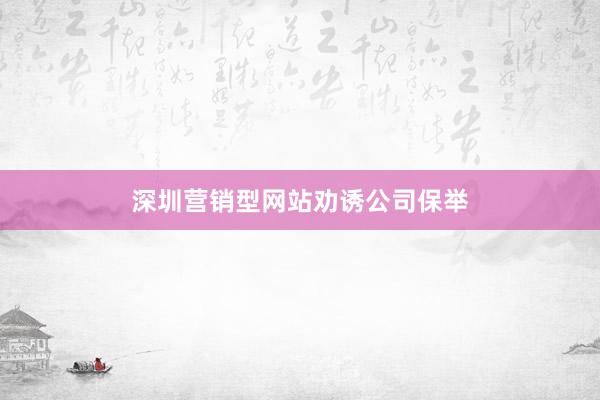 深圳营销型网站劝诱公司保举